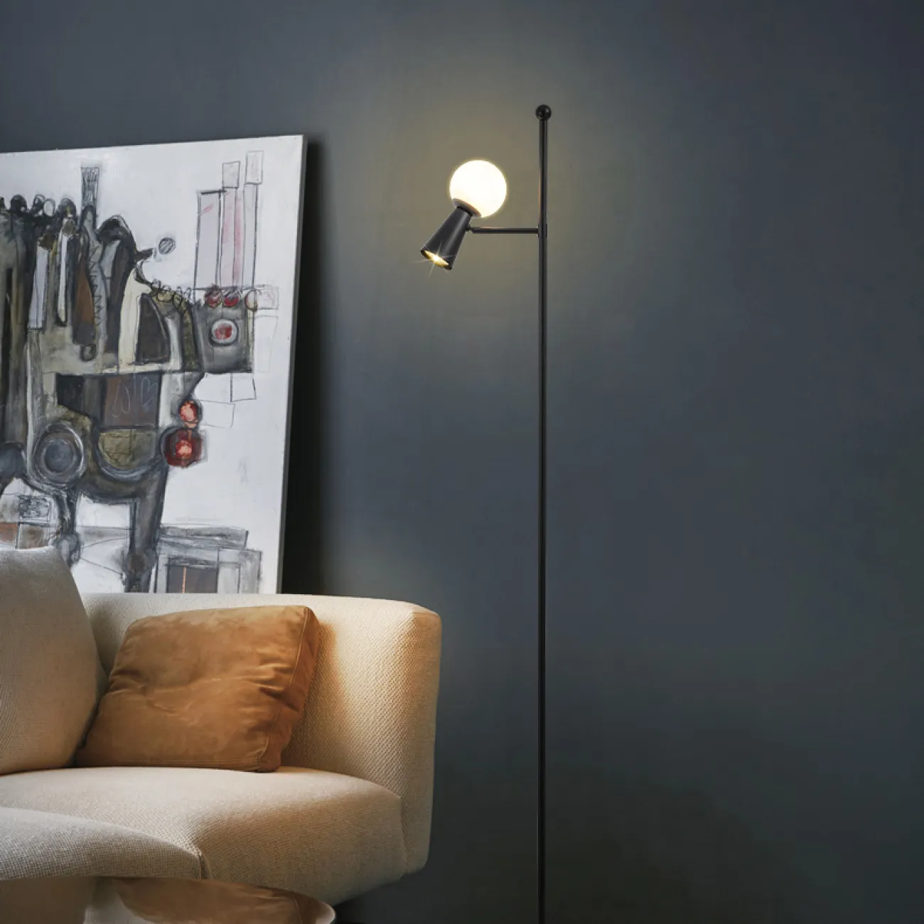 Торшер ABELINA FL Black White от ImperiumLoft