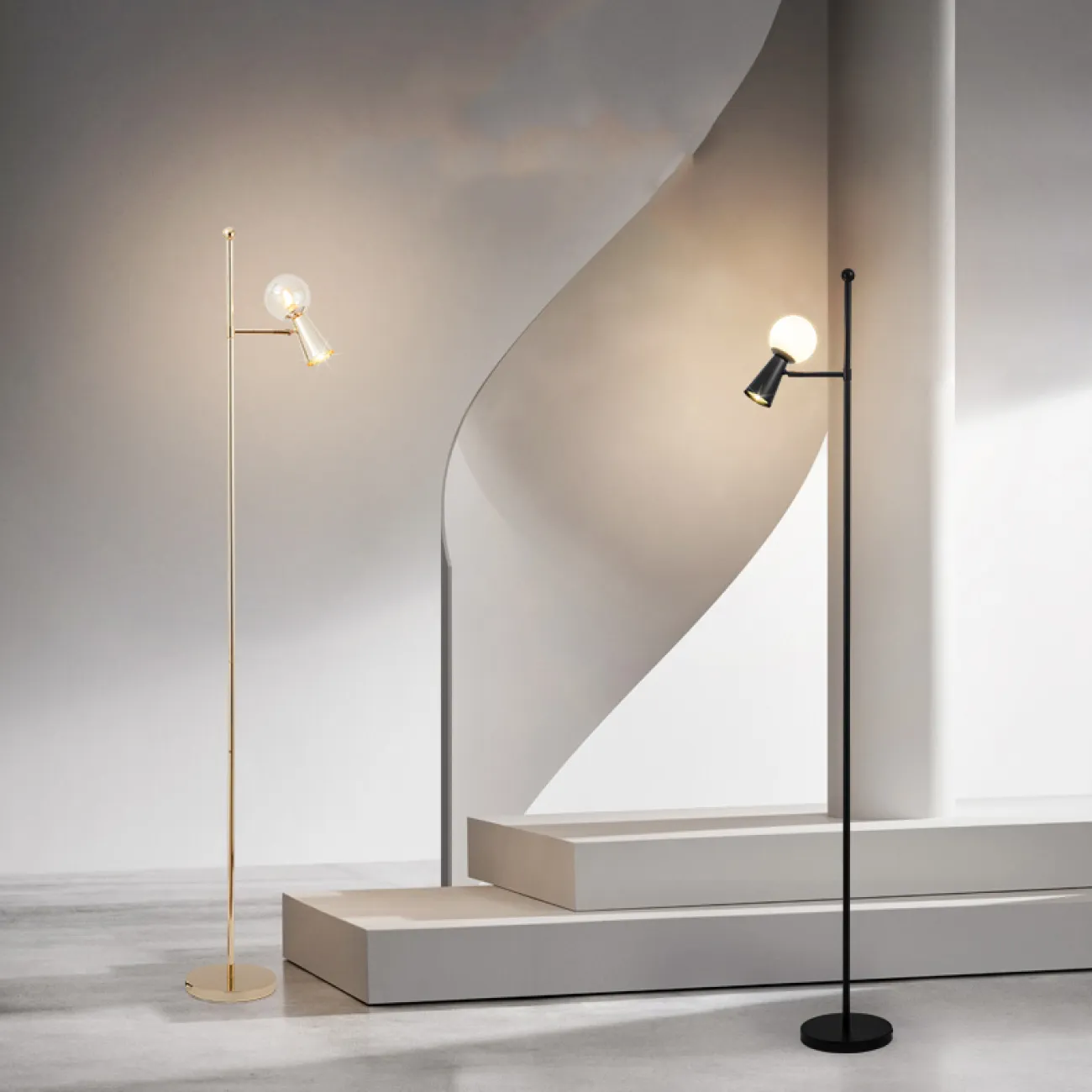 Торшер ABELINA FL Black White от ImperiumLoft