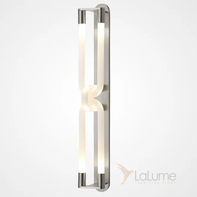 Серия настенных светодиодных светильников со скрещенными трубчатыми плафонами дугообразной формы GALAXY H100 Chrome