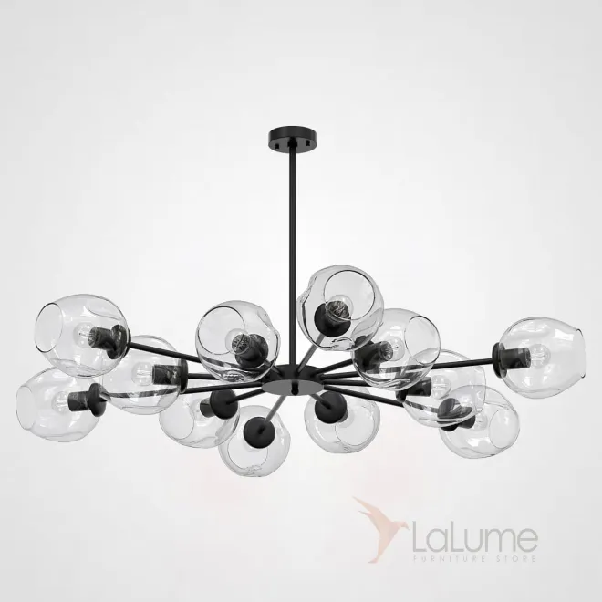 Люстра на штанге MARINE D104 12 lamps Black/Transparent от ImperiumLoft