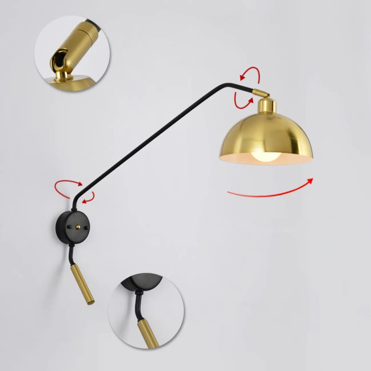 Настенный светильник TEODINE L80 Brass от ImperiumLoft