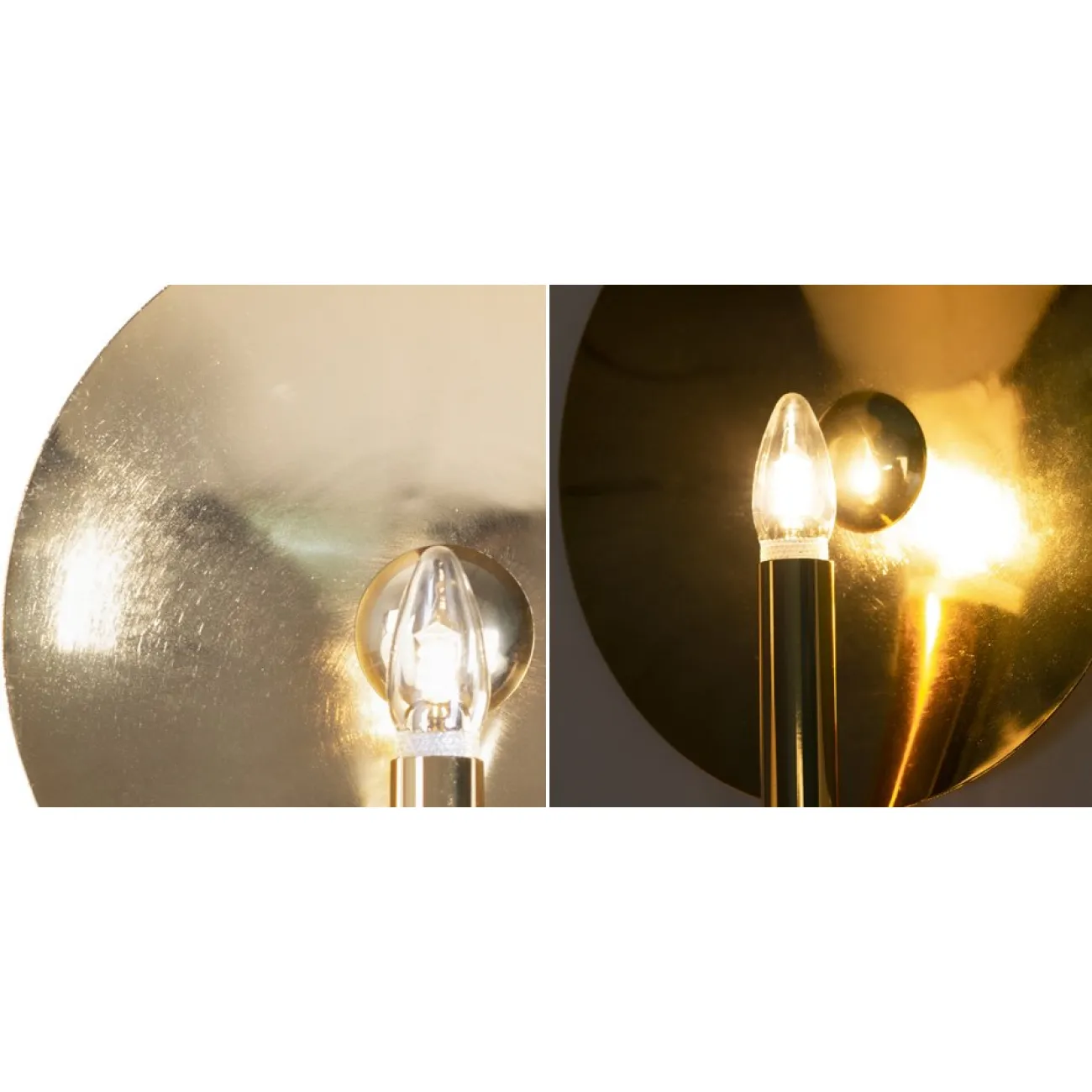 Бра Gold Round Backing Exposed Bulb Sconce