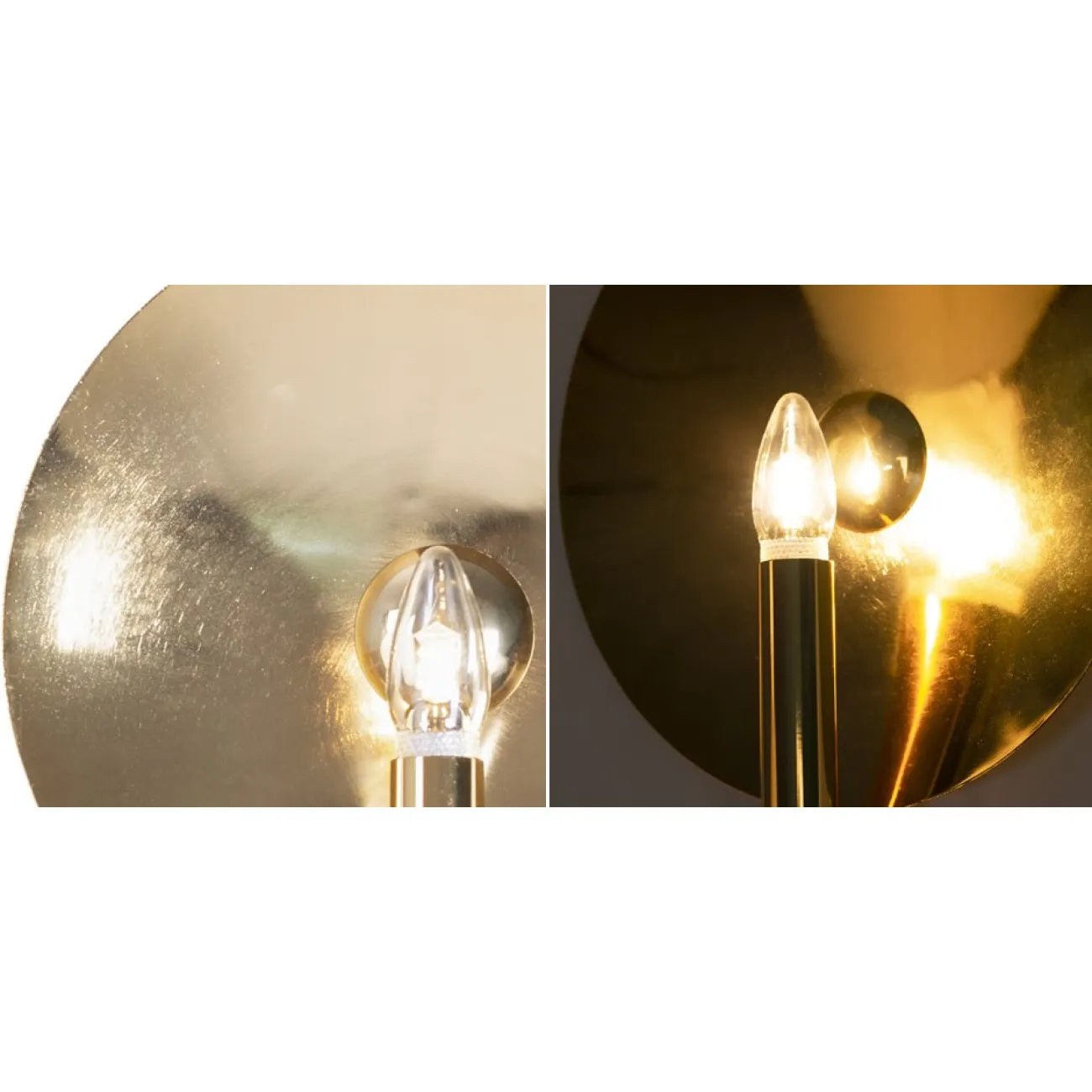 Бра Gold Round Backing Exposed Bulb Sconce