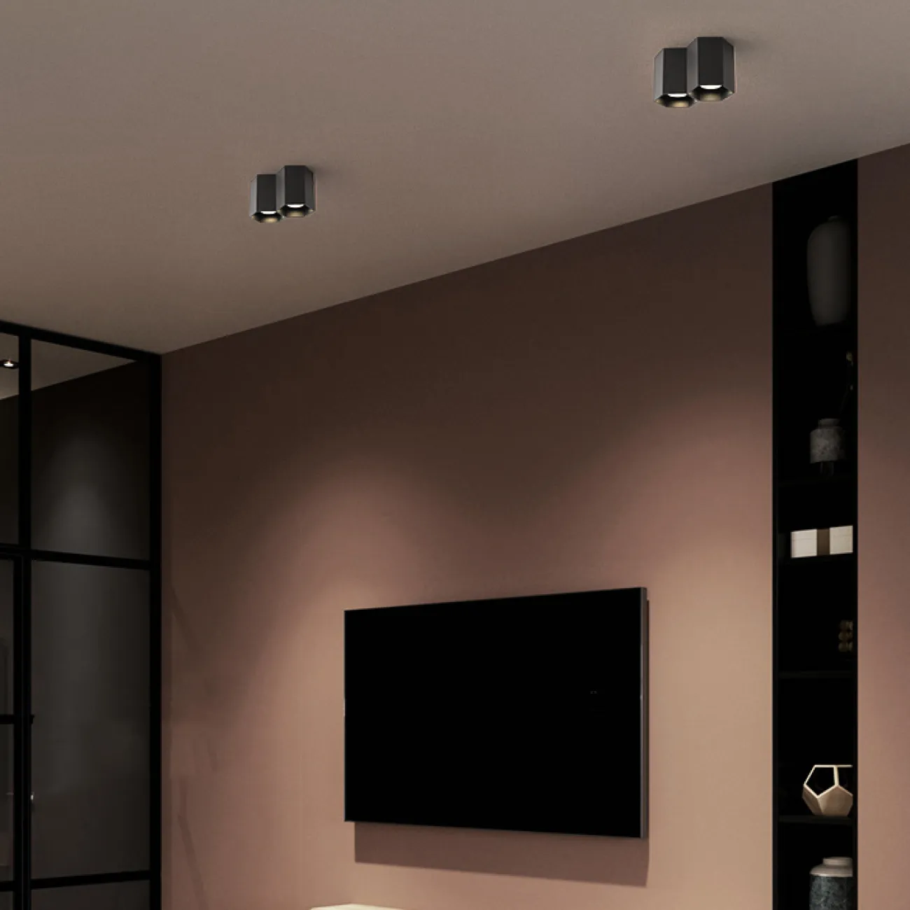 Серия точечных светодиодных светильников с металлическими плафонами в форме шестигранников  CONSOLE L2 White 6000К 15W