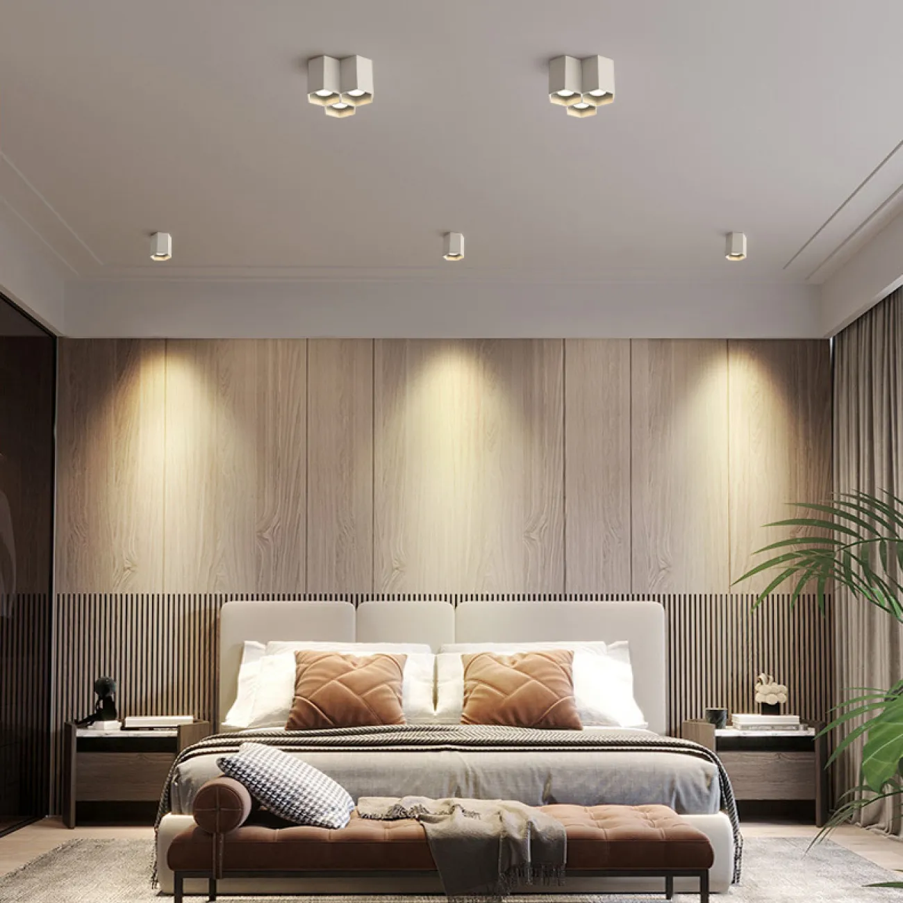 Серия точечных светодиодных светильников с металлическими плафонами в форме шестигранников  CONSOLE L2 White 6000К 15W