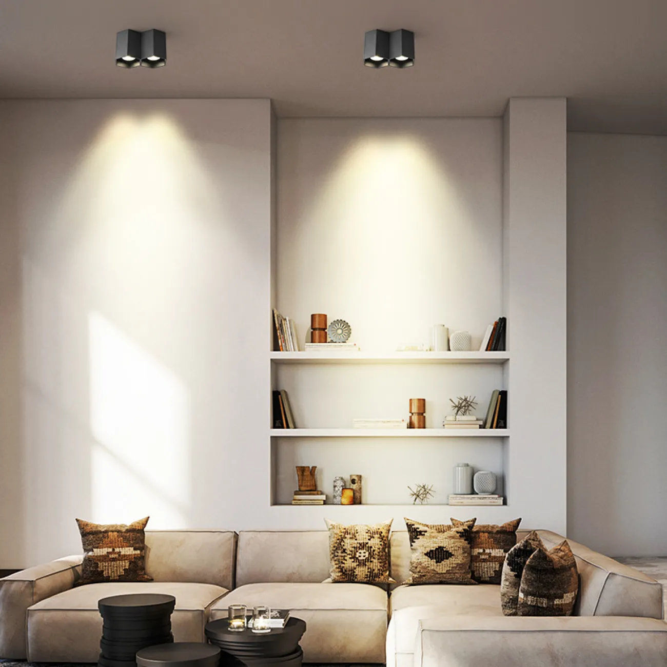 Серия точечных светодиодных светильников с металлическими плафонами в форме шестигранников  CONSOLE L2 White 6000К 15W