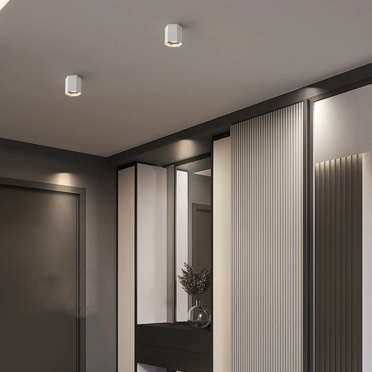 Серия точечных светодиодных светильников с металлическими плафонами в форме шестигранников  CONSOLE L2 White 6000К 15W