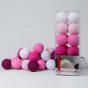Гирлянда хлопковые фонарики Сotton Ball Pink