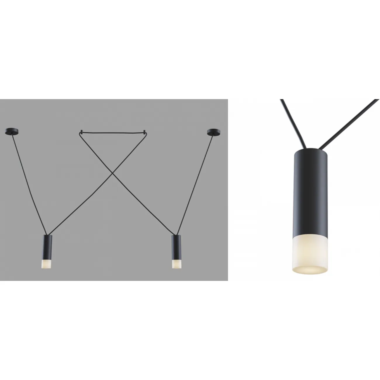 Wireflow LED Black Suspension lam 2 патрона designed by Jordi Vilardell Wireflow LED Black Suspension lam 2 патрона designed by Jordi Vilardell