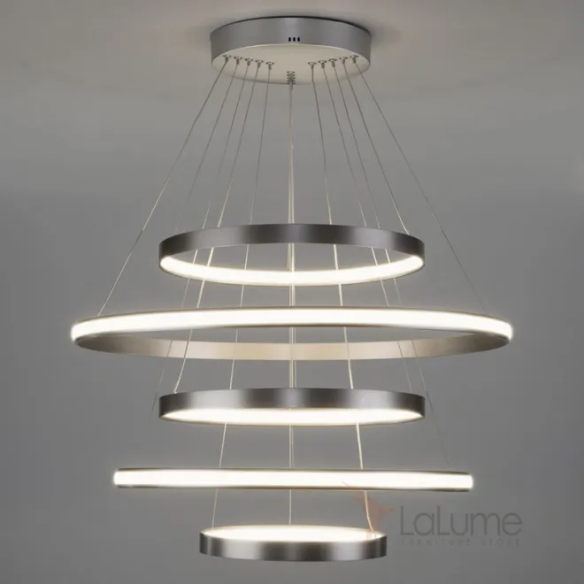 Люстра Light Ring von Henge Vertical Silver 5 колец