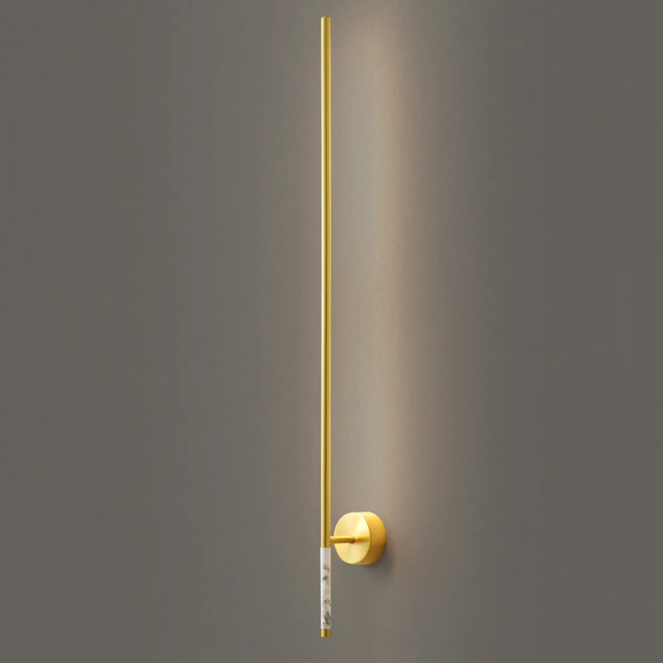 Серия настенных светодиодных светильников с вытянутым цилиндрическим корпусом с отделкой из белого мрамора VELLAMO WALL H63