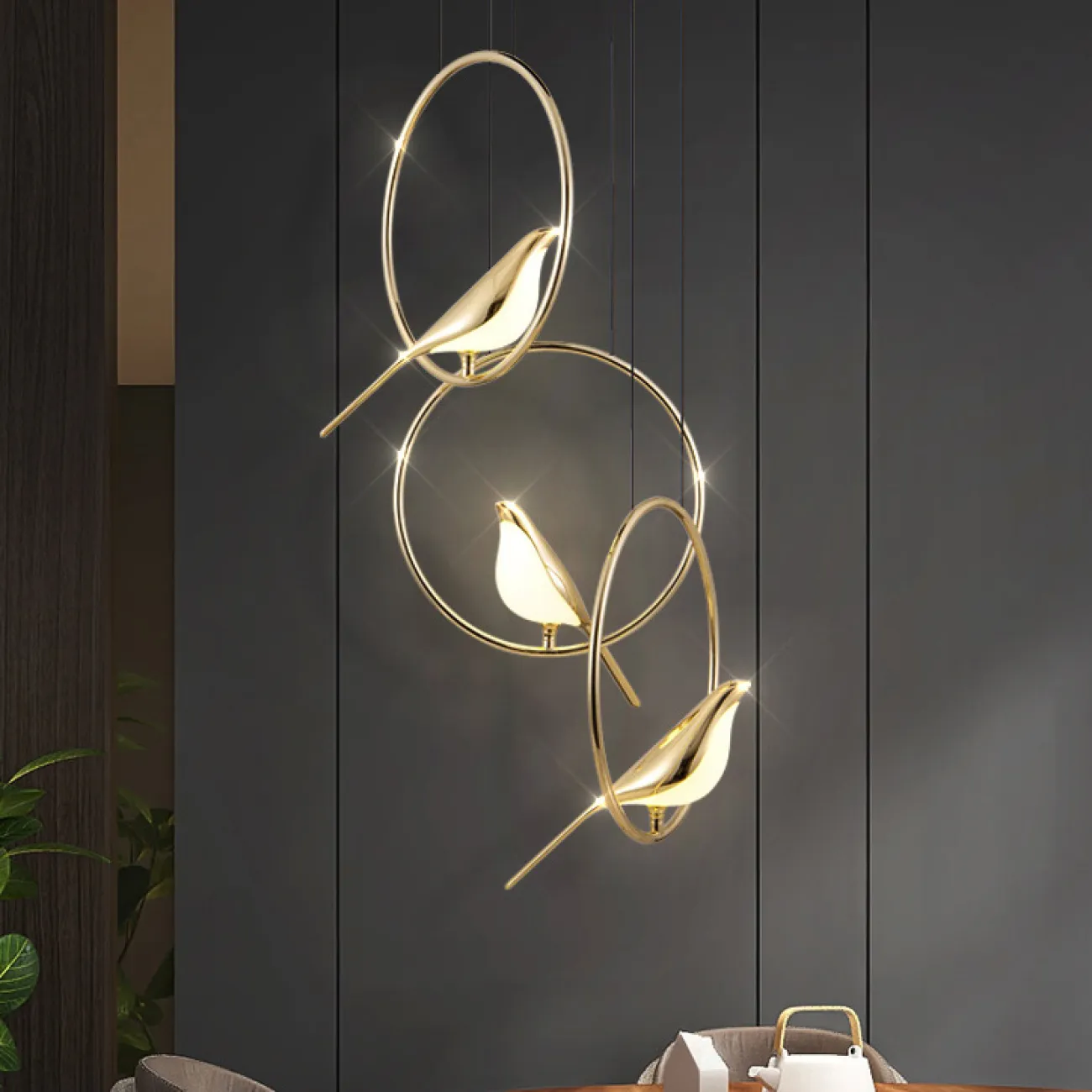 Подвесной светильник NOMI 3 gold black 3000К от ImperiumLoft