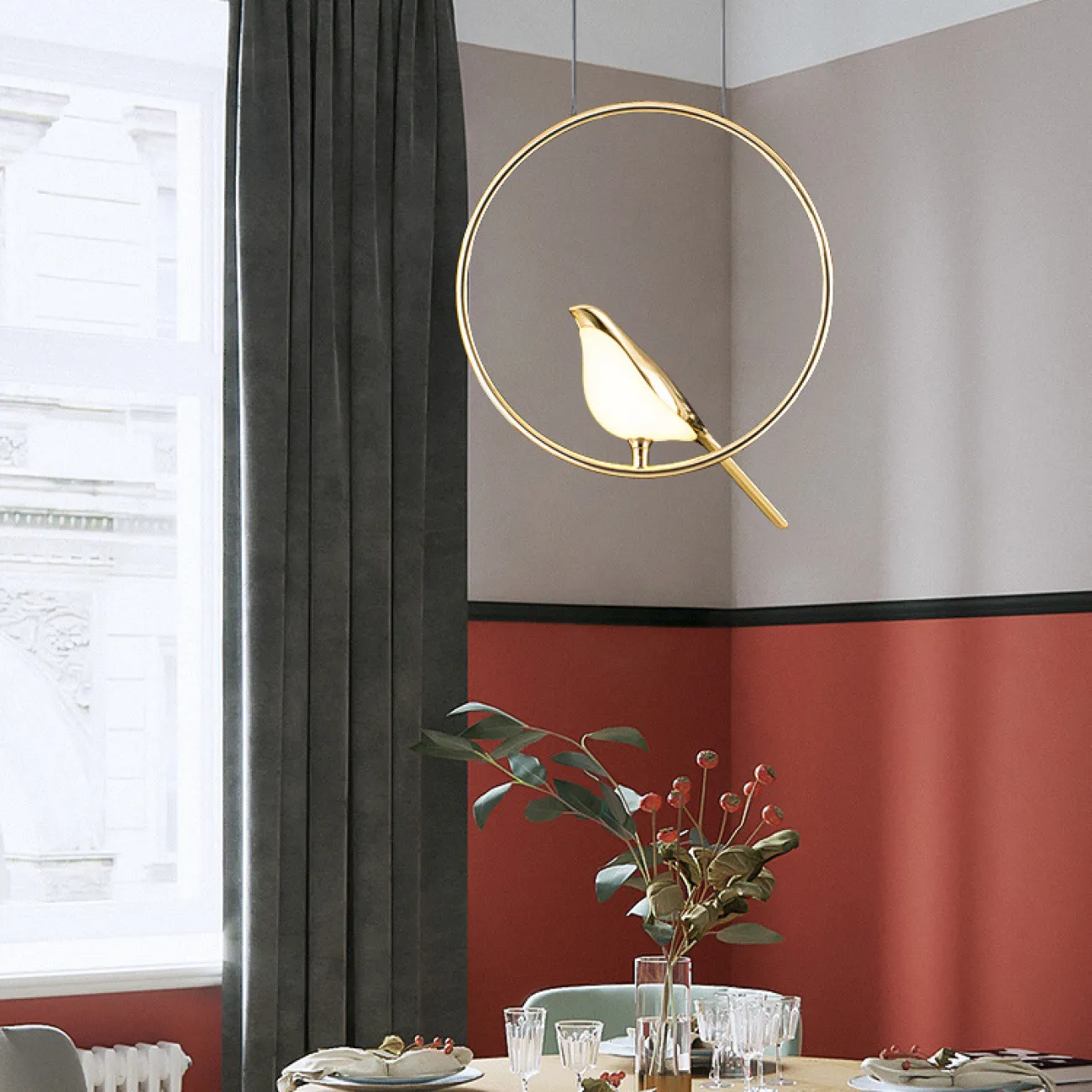 Подвесной светильник NOMI 3 gold black 3000К от ImperiumLoft