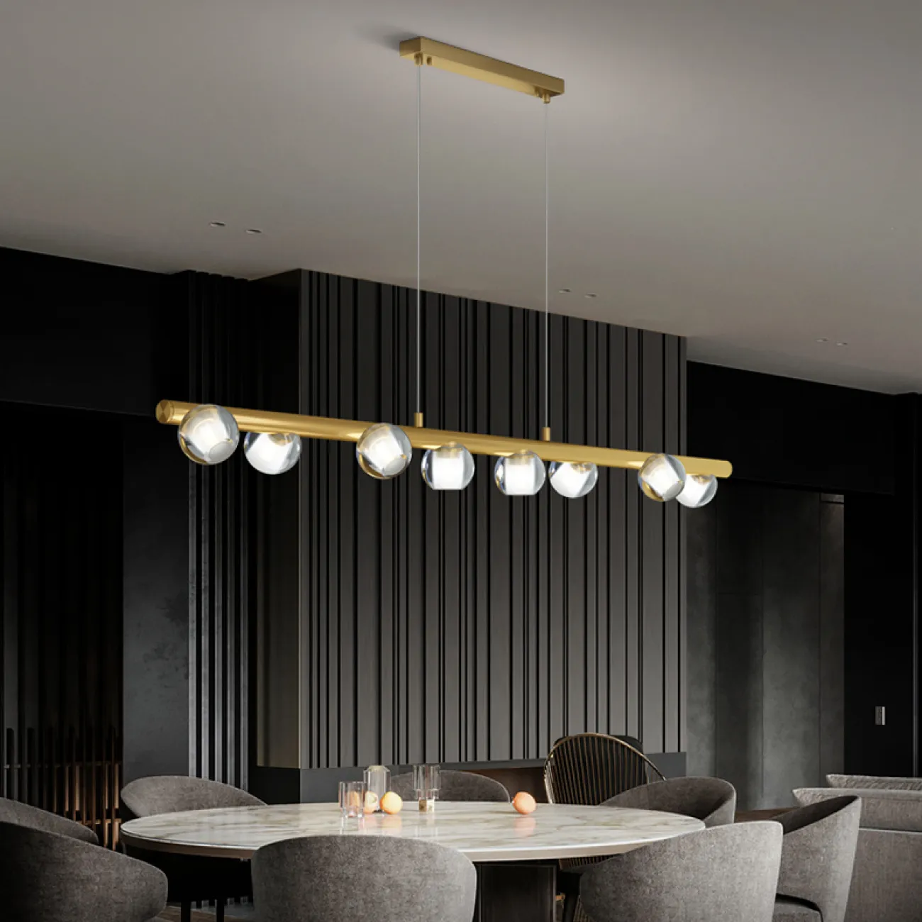 Подвесной светильник ILIANA LONG L138 Brass Black от ImperiumLoft