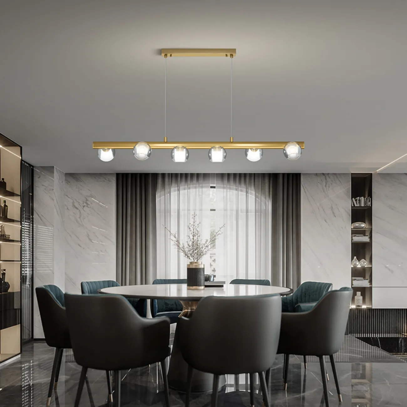 Подвесной светильник ILIANA LONG L102 Brass от ImperiumLoft