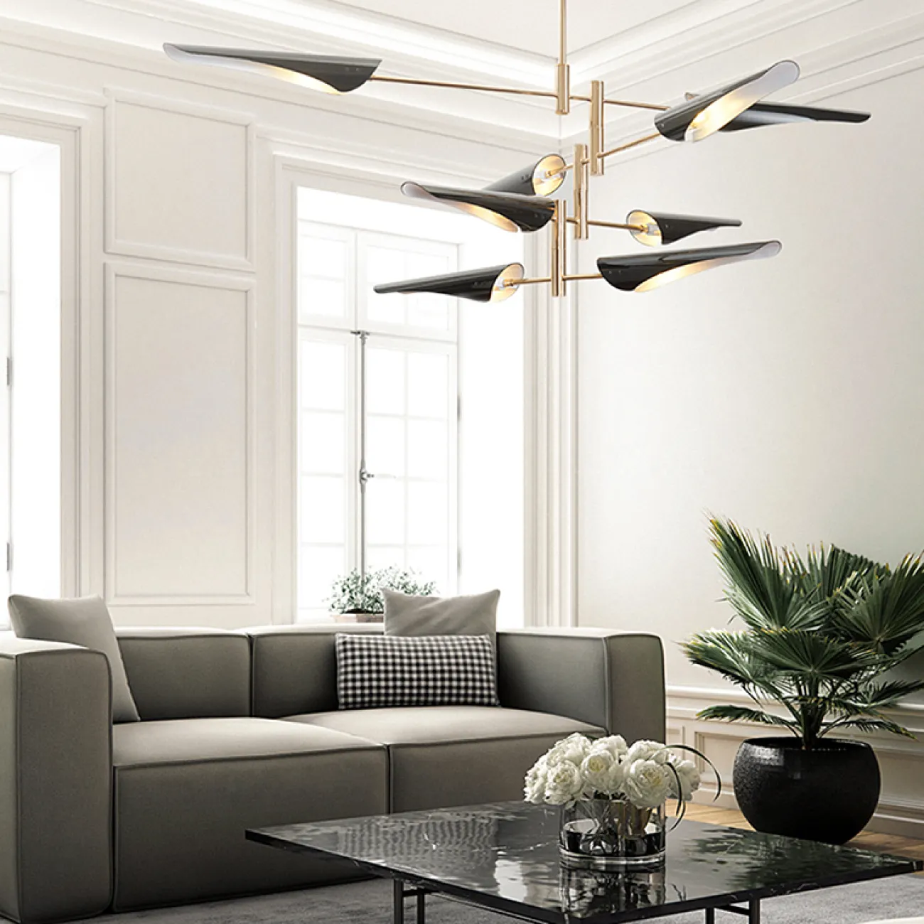 Люстра Cross cable no 407 D145 6 lights White от ImperiumLoft