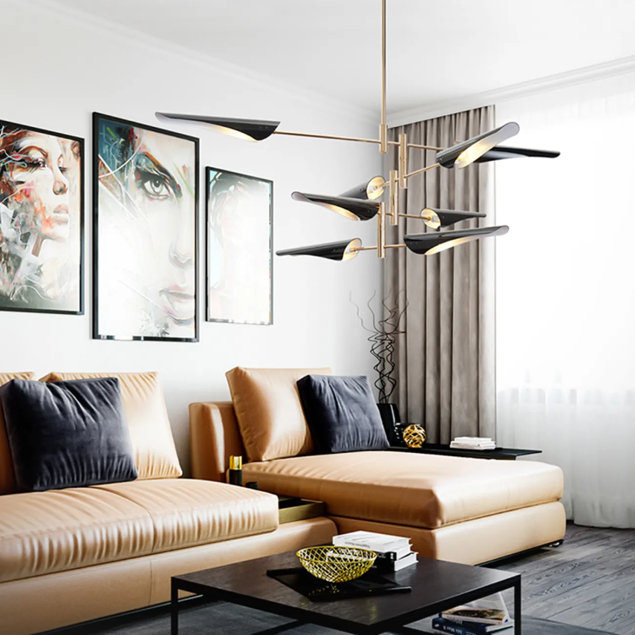 Люстра Cross cable no 407 D145 6 lights White от ImperiumLoft