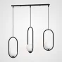 Подвесной светильник HOOP-TRIO Черный, Эллипс S+L+S, Планка от ImperiumLoft