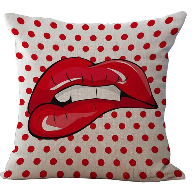 Декоративная подушка Lips and Face #2 от LaLume