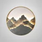 Серия настенных светодиодных светильников с каменным рельефом гор в металлической кольцевой оправе DAWN Brass