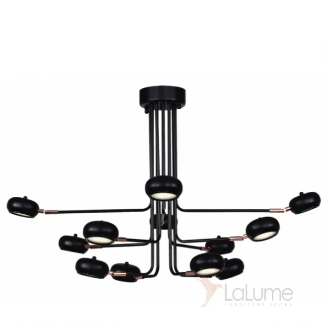 Люстра Curved Stix Chandelier 12 Black от LaLume