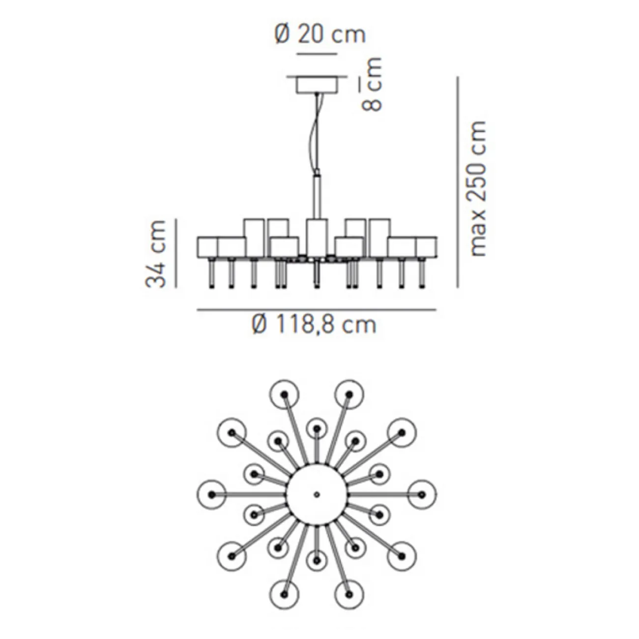 Люстра AXO Light Spillray lamps 20 от LaLume