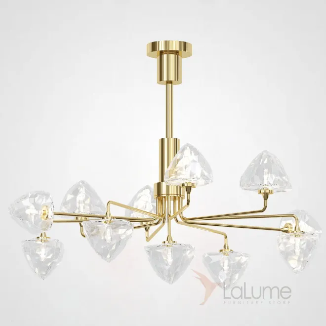 Люстра на штанге ICE 11 lamps Gold от ImperiumLoft