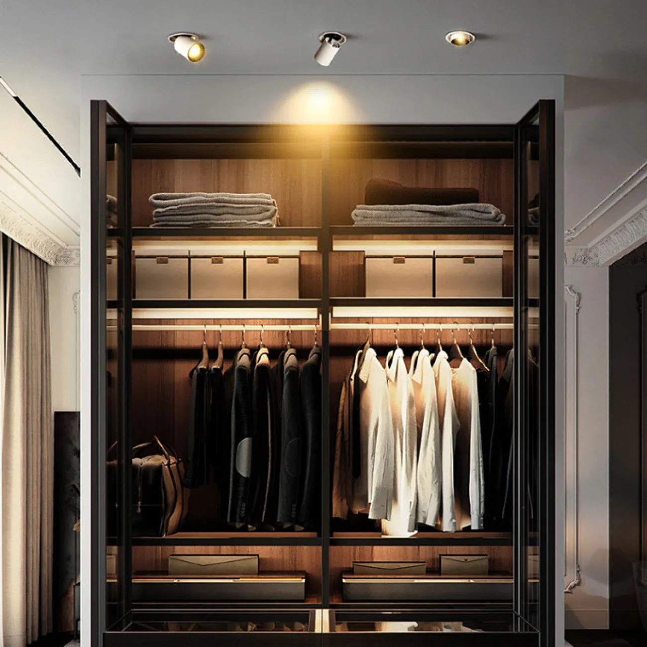 Встраиваемый светодиодный светильник c поворотным выдвигающимся плафоном цилиндрической формы PRY ONE RND