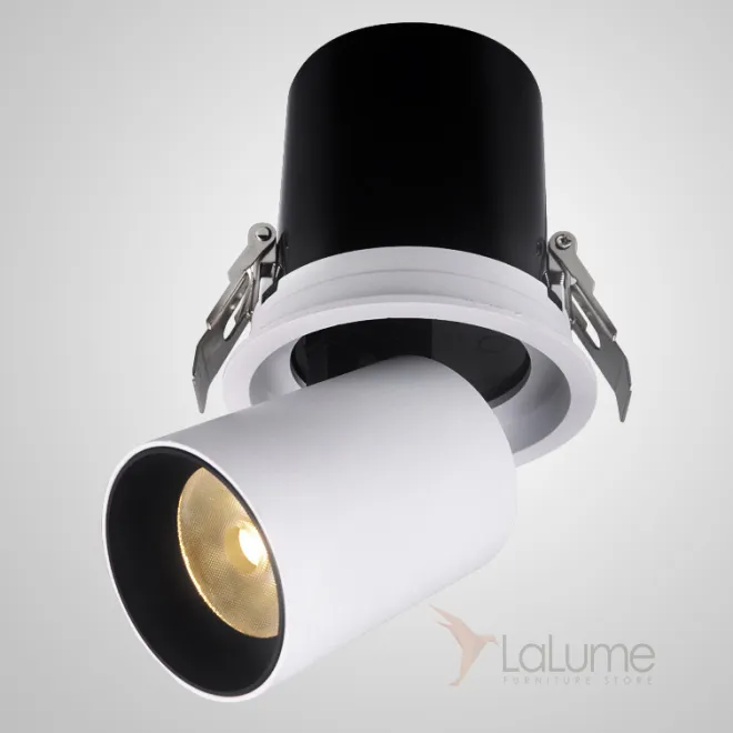 Встраиваемый светодиодный светильник c поворотным выдвигающимся плафоном цилиндрической формы PRY ONE RND