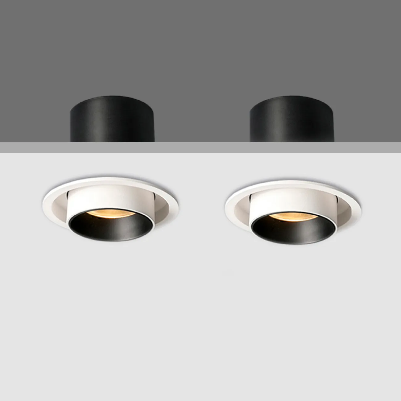 Встраиваемый светодиодный светильник c поворотным выдвигающимся плафоном цилиндрической формы PRY ONE RND