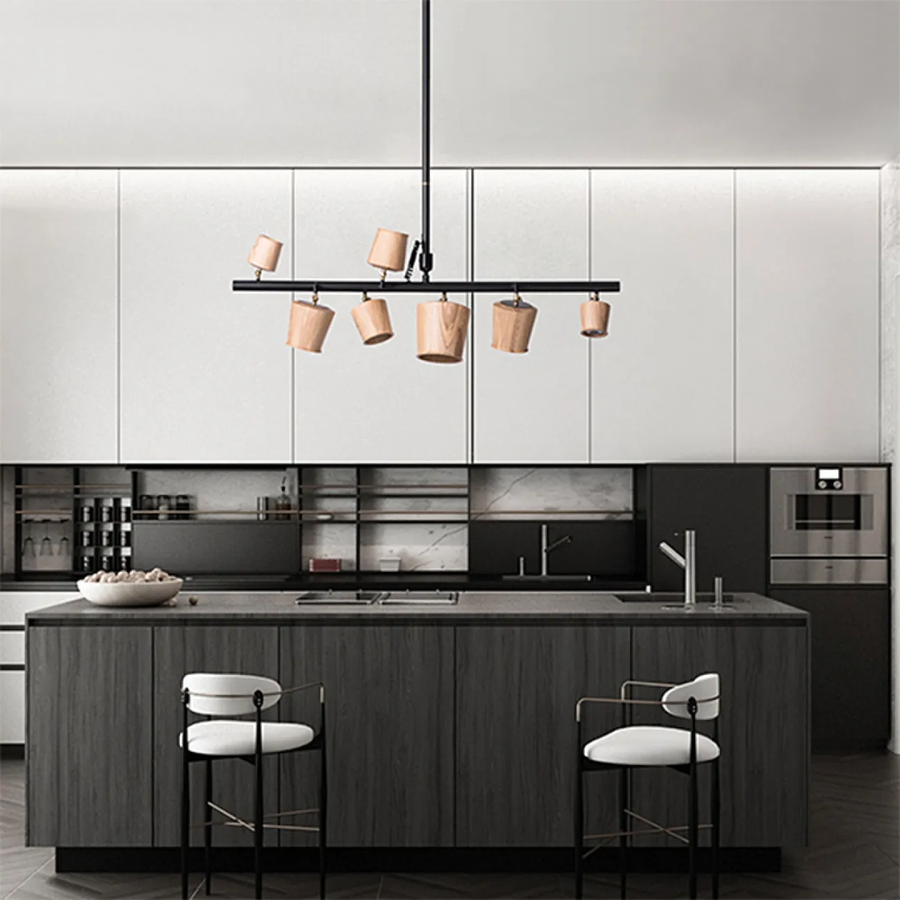 CONNY 5 ламп темное дерево от ImperiumLoft