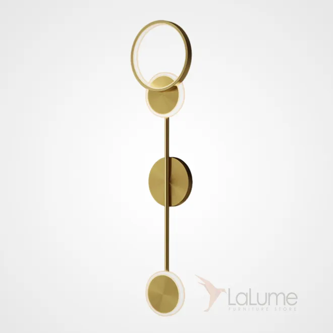 Настенный светильник в виде композиции из двух дисков и кольца с внешним и внутренним led-свечением AMBER Gold
