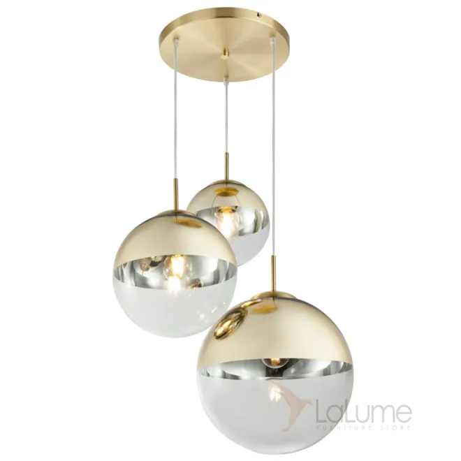 Светильник подвесной Mirror Ball Gold 3 плафонаdesigned by Tom Dixon	in 2003