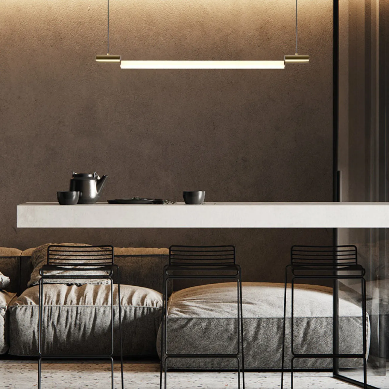 Подвесной светильник RAMP L87 Brass от ImperiumLoft