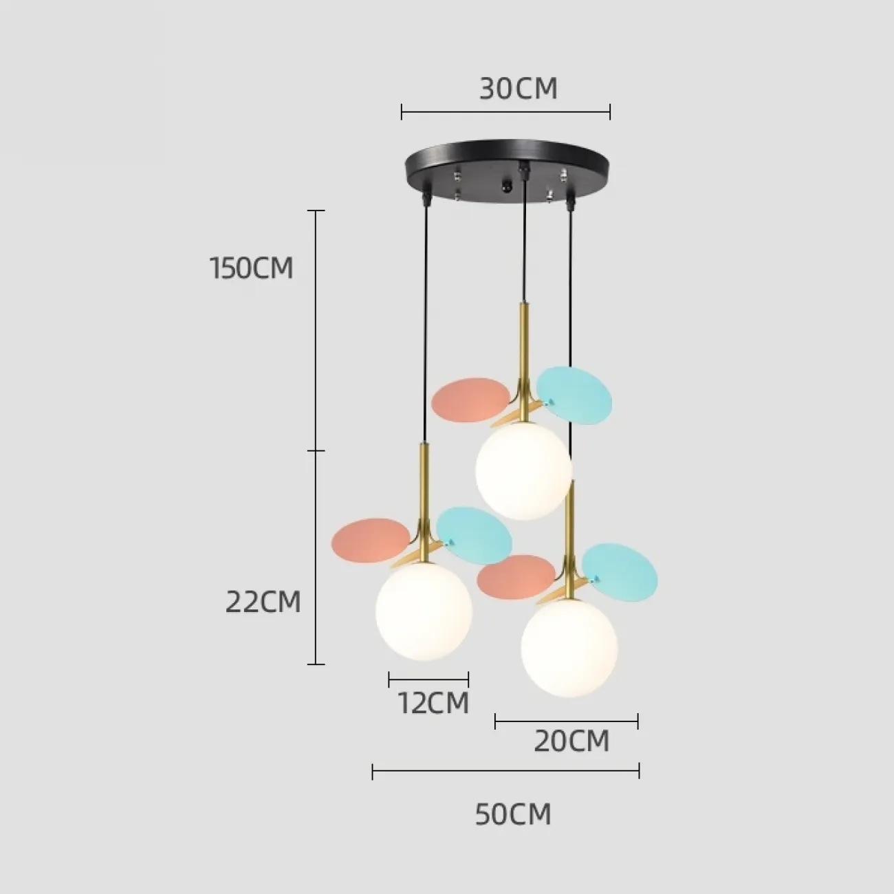 Подвесной светильник MATISSE TRIO Multicolor / Black disc от ImperiumLoft