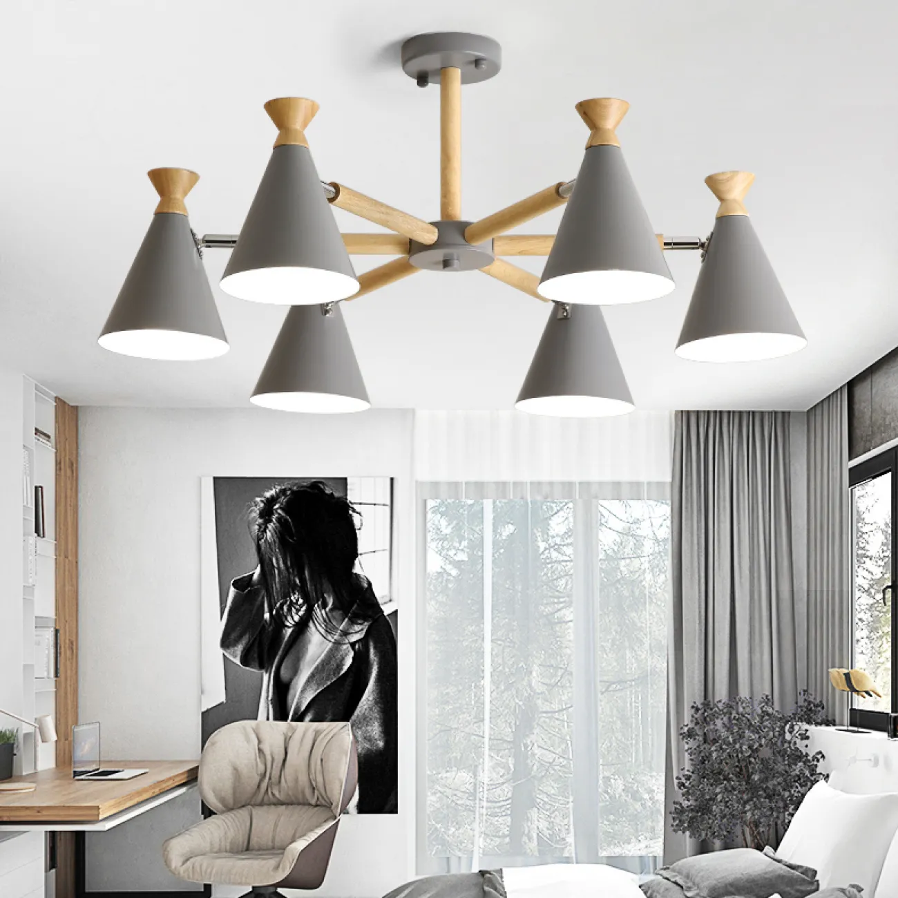 Люстра на штанге OLA D60,5 White от ImperiumLoft