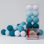 Гирлянда хлопковые фонарики Сotton Ball Aqua