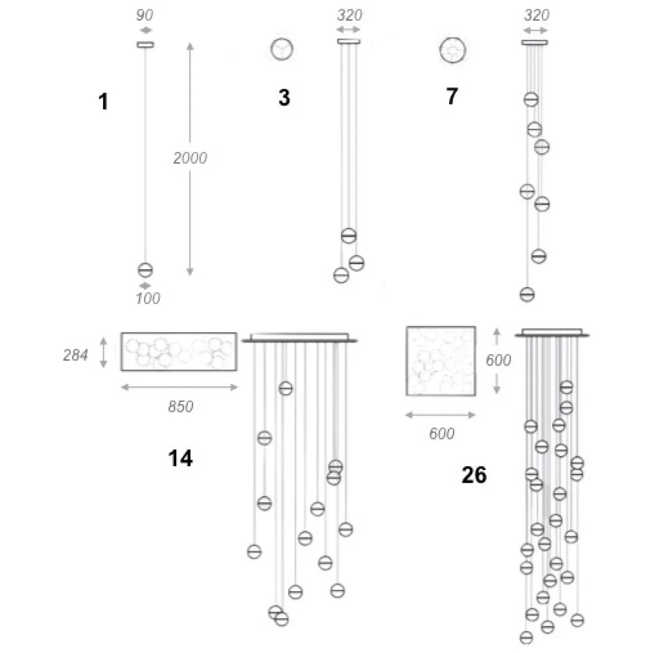 Bocci Led Crystal Glass Ball 1 designed by Omer Arbel in 2005 от LaLume
