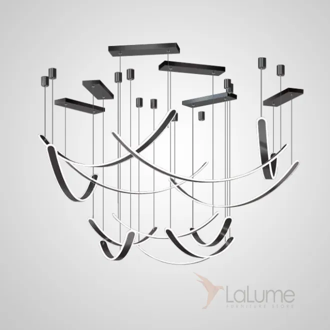 Готовая комбинация подвесных светодиодных светильников c вытянутыми изогнутыми плафонами со скругленными краями TEOLINE COMBO