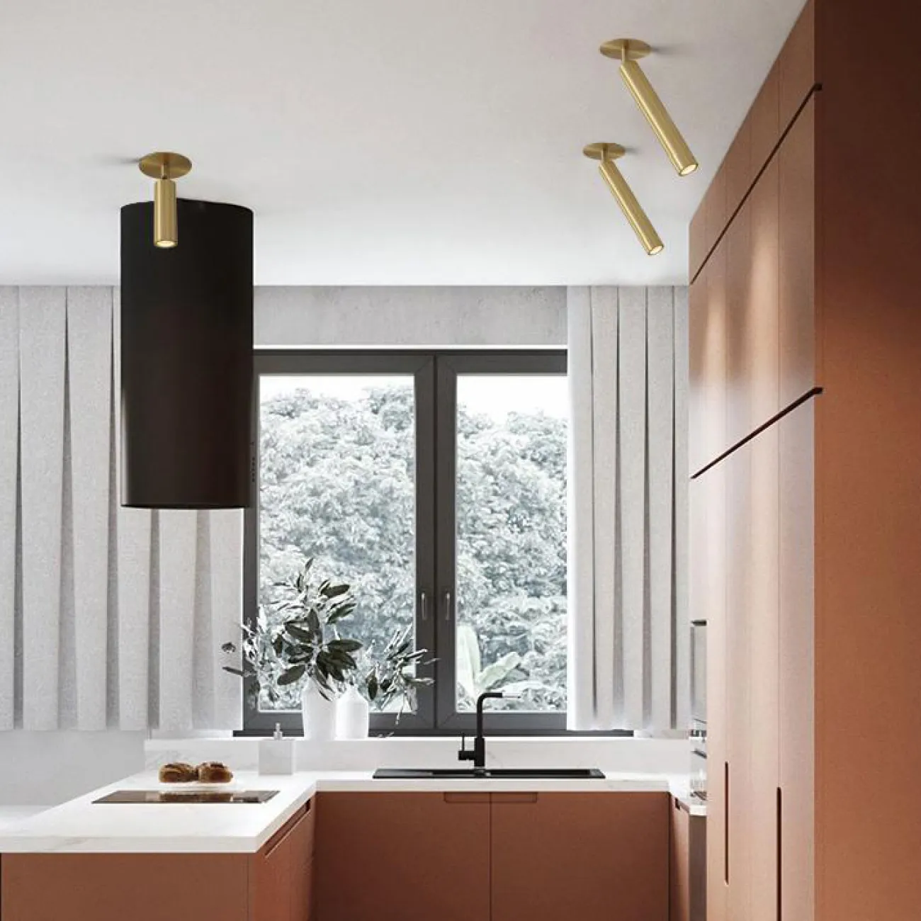 Встроенный потолочный точечный светильник с поворотным плафоном LINO C H16 Black 5W