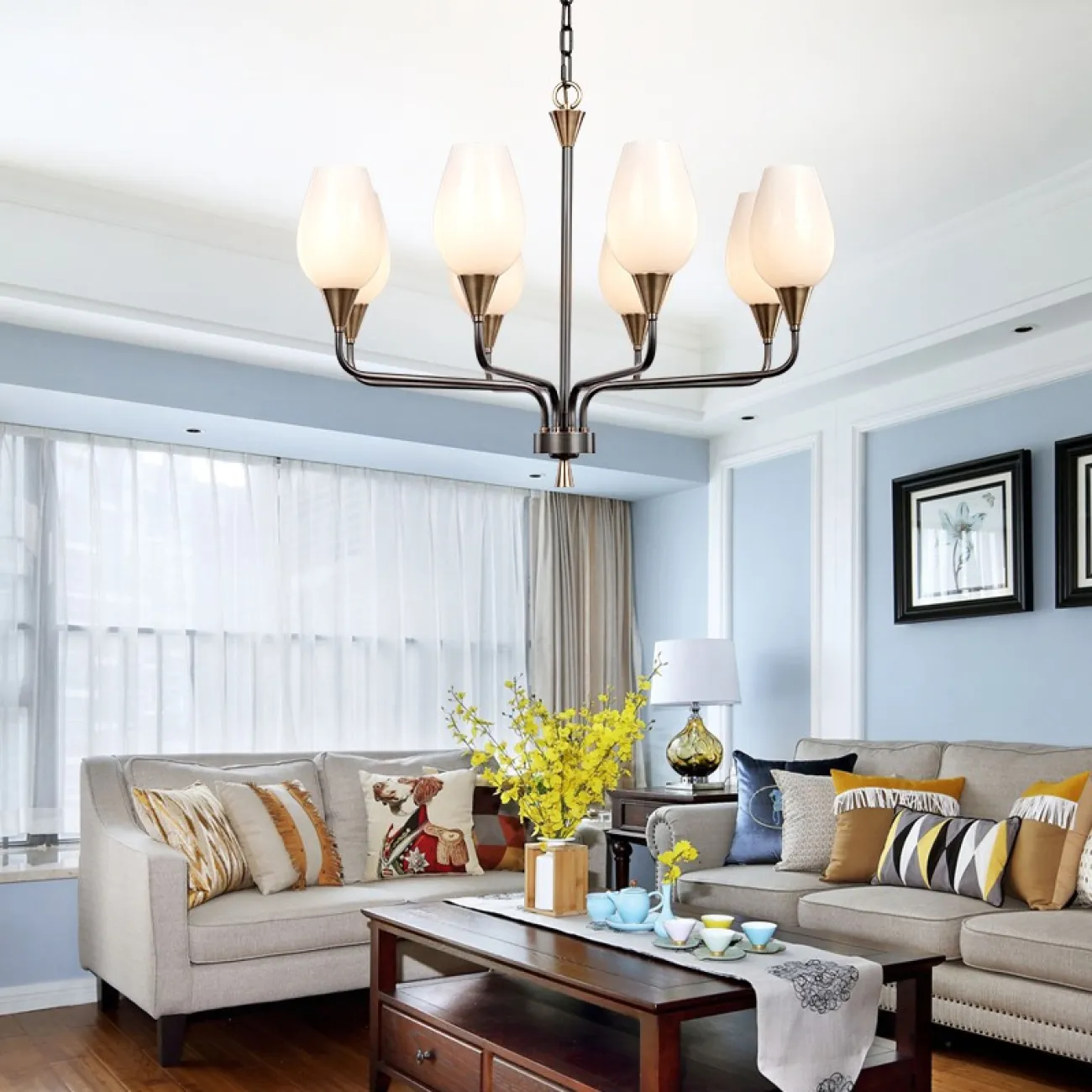 Подвесная люстра VIOLA MILK 8 от ImperiumLoft Подвесная люстра VIOLA MILK 8 от ImperiumLoft