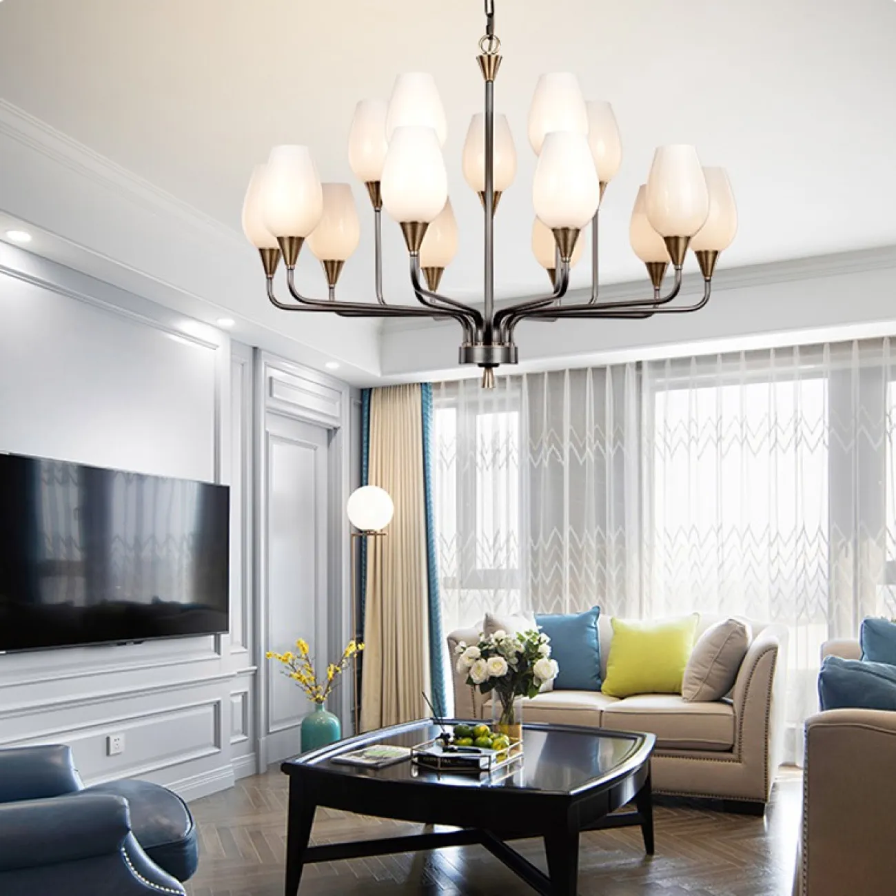 Подвесная люстра VIOLA MILK 8 от ImperiumLoft Подвесная люстра VIOLA MILK 8 от ImperiumLoft