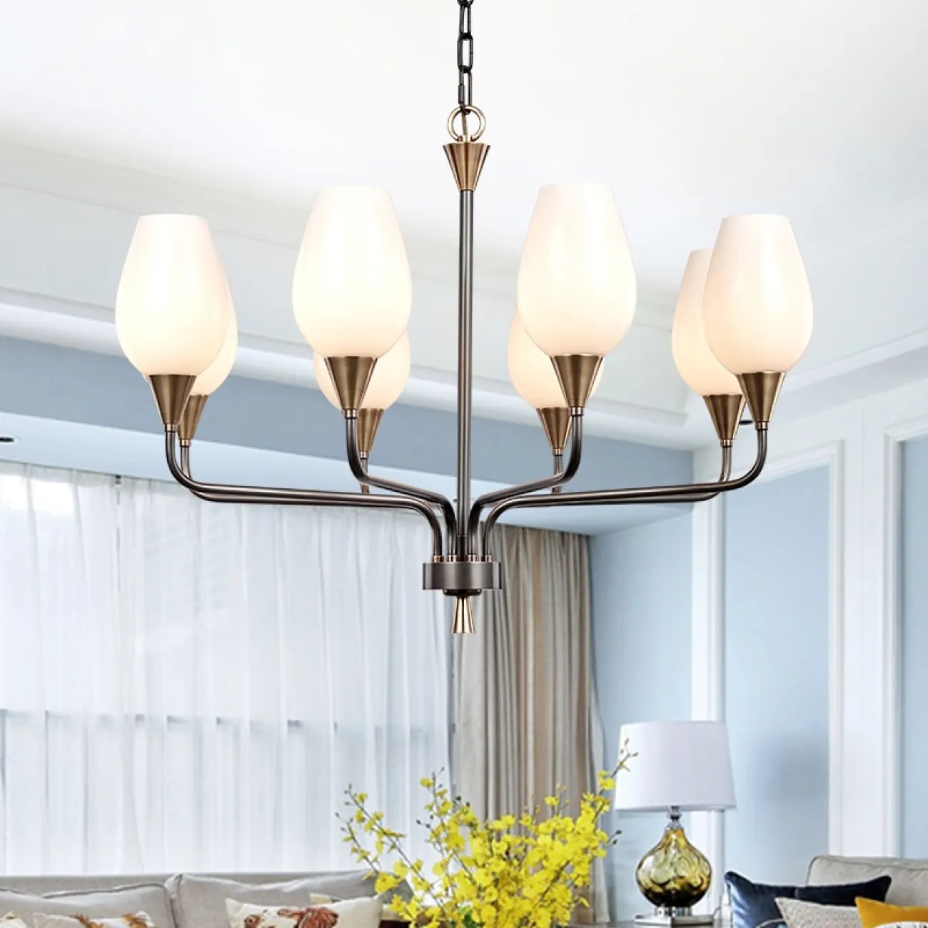 Подвесная люстра VIOLA MILK 8 от ImperiumLoft Подвесная люстра VIOLA MILK 8 от ImperiumLoft