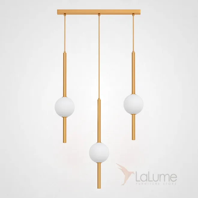 Готовая комбинация подвесных светодиодных светильников с белыми шарообразными плафонами из стекла JENNA COMBO L50