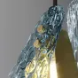 Готовая комбинация подвесных светильников с двумя рассеивателями в виде лепестков из голубого стекла с панцирной поверхностью LUCIA DUO