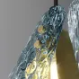 Готовая комбинация подвесных светильников с двумя рассеивателями в виде лепестков из голубого стекла с панцирной поверхностью LUCIA DUO