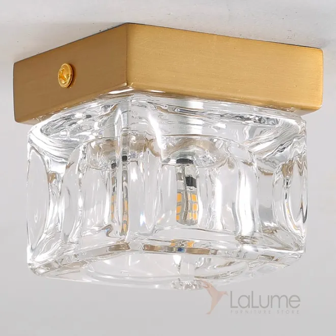 Накладной светодиодный светильник с хрустальным плафоном в форме кубического слитка  LOA L10