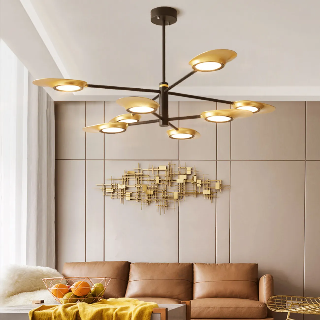 Люстра на штанге INGEL D110 8 lamps White от ImperiumLoft