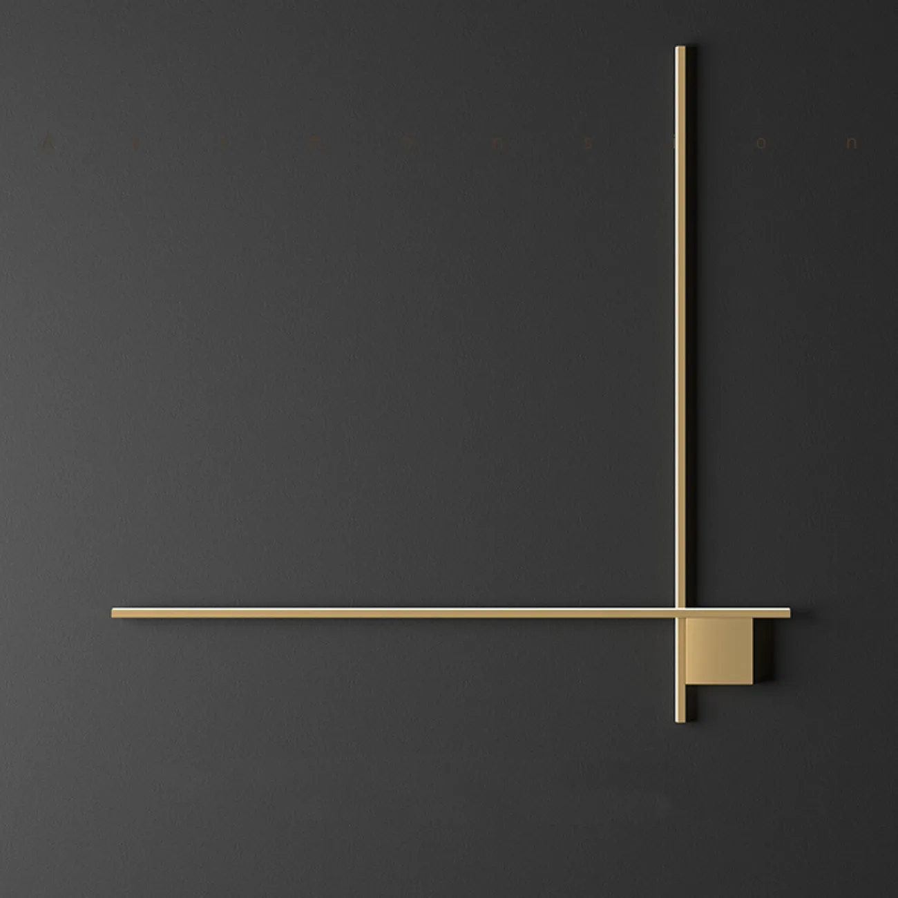 Серия настенных светодиодных светильников с прямоугольными перекрестными плафонами на квадратном креплении STICH B L100 Brass