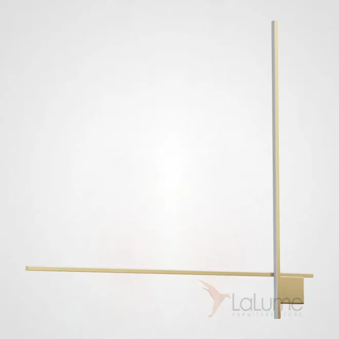 Серия настенных светодиодных светильников с прямоугольными перекрестными плафонами на квадратном креплении STICH B L100 Brass